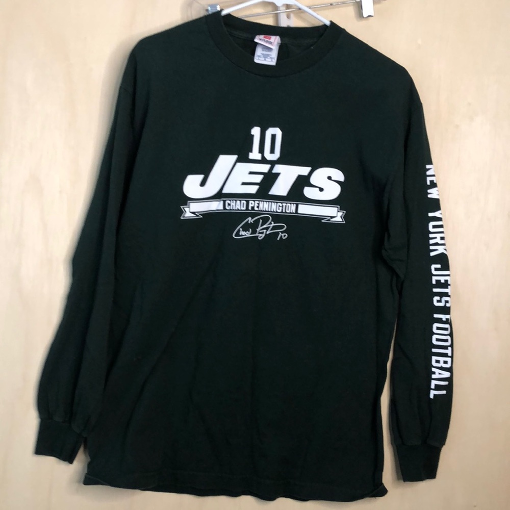 NFL players NY Jets long sleeve tee shirt. Chad Pennington. 100% Cotton